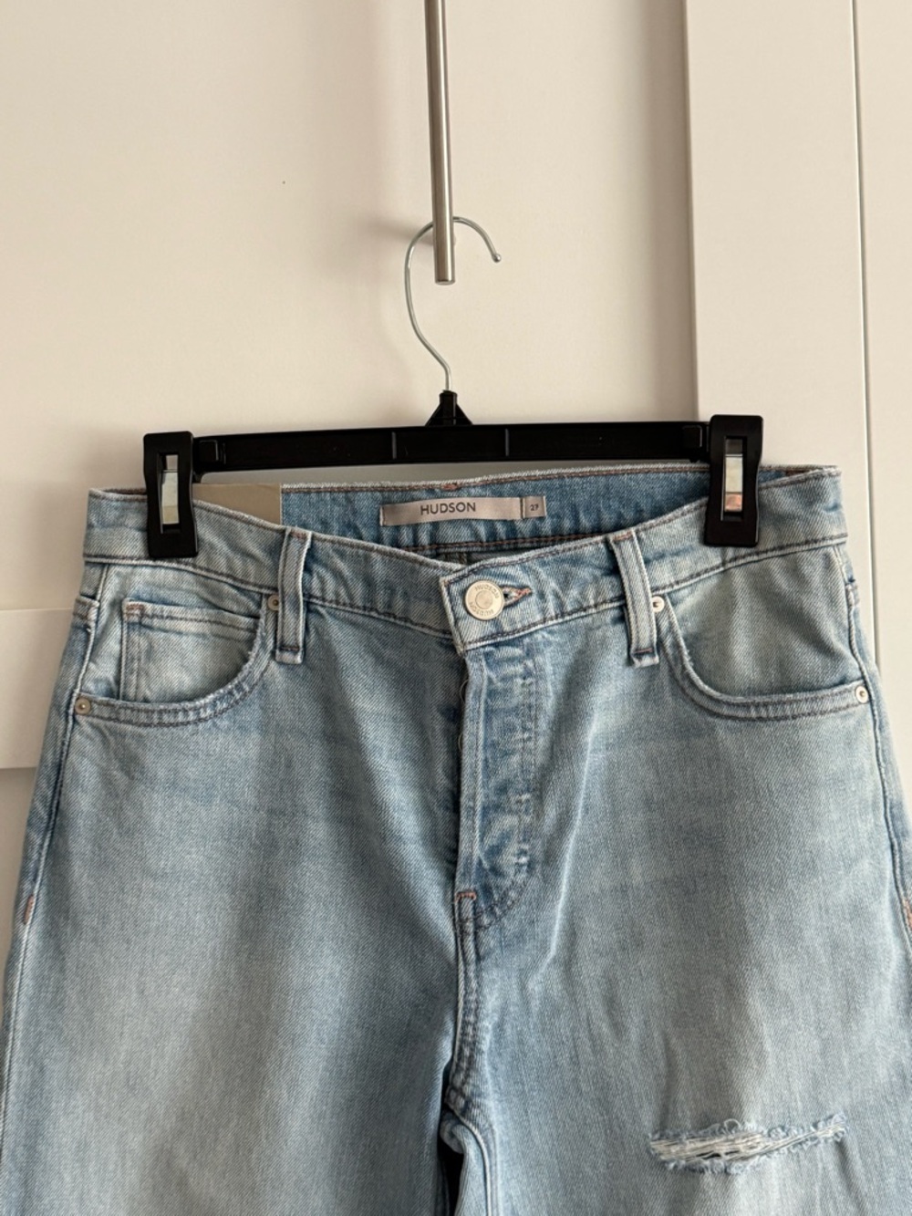 Hudson Jeans (Rosie) Pale Blue High-Rise Straight Leg Jeans Size 27 - Picture 3 of 14